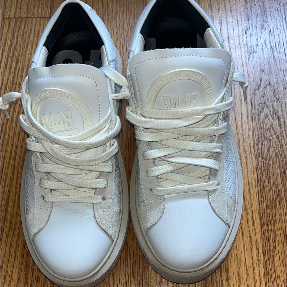P448 White Sneakers Low-Top Minimalist Design